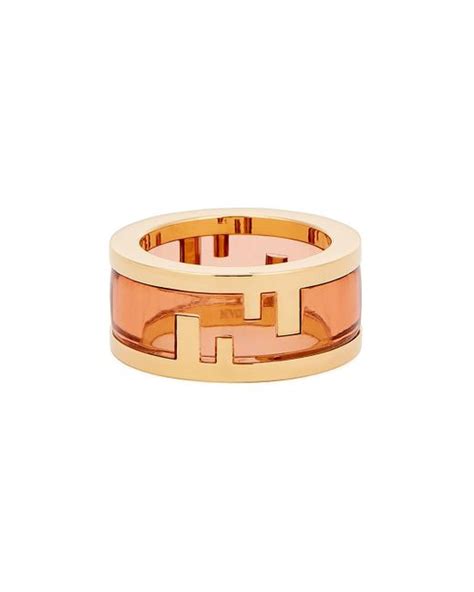 fendi pink and gold ring|Fendi gold finish rings.